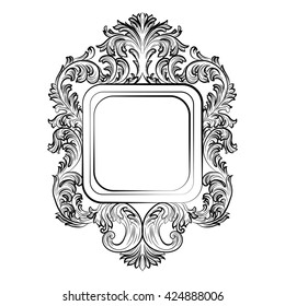 Baroque Rococo Exquisite Mirror frame decor. Vector French Luxury rich carved ornaments and Wall Frames. Victorian Royal Style frame