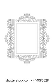 Baroque Rococo frame decor. Vector French Luxury rich carved ornaments and Wall Frames. Victorian Royal Style frame
