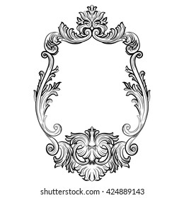 Baroque Rococo Mirror Frame Decor Vector Stock Vector (Royalty Free ...