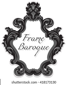 Baroque Rococo Mirror frame set. Vector French Luxury rich carved ornaments and Wall Frames. Victorian wealthy Style frame