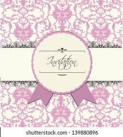 baroque, romantic invitation card