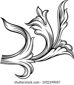 Baroque Scroll as Element of Ornament and Graphic Design with Spiral and Circular Motif Vector Illustration