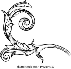 Baroque Scroll as Element of Ornament and Graphic Design with Spiral and Circular Motif Vector Illustration