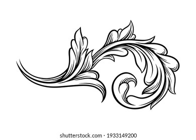 Baroque Scroll as Element of Ornament and Graphic Design with Spiral and Circular Motif Vector Illustration