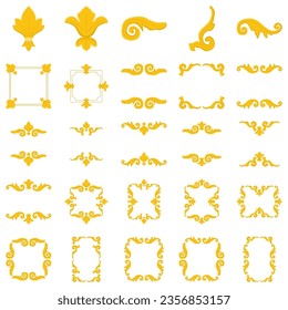 Barockrolle als Element für Ornament- und Grafikdesign mit Spiralen und Rolling Circle Motiv Vector Set