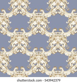 Baroque seamless pattern. Antique wallpaper. Vector medieval background.