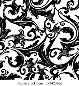 Baroque Seamless Pattern Isolated Vector Vintage Stock Vector (Royalty ...