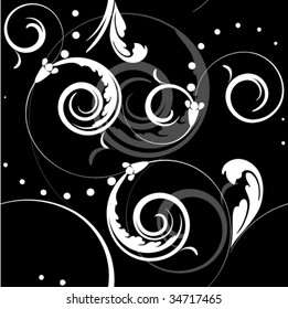 baroque seamless pattern on a black background