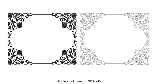 Baroque set of vintage elements for design. Decorative design element filigree calligraphy.