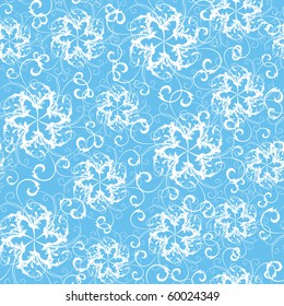 baroque snowflakes background, seamless pattern