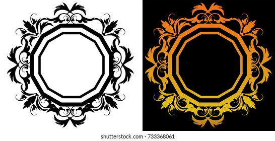 Baroque style box ruler, decorative ruler, ornament, vector data | Art Deco, Art Nouveau