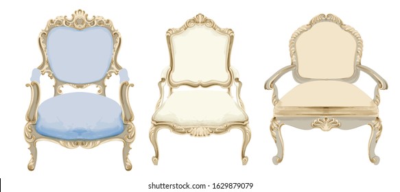 Baroque style chairs with elegant decor