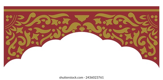 baroque style corner design pattern and Golden colour. golden ornamental design frame. Digital textile seamless multi color border baroque illustration