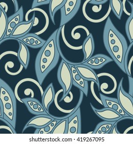 Baroque style floral pattern. Seamless vector background.
