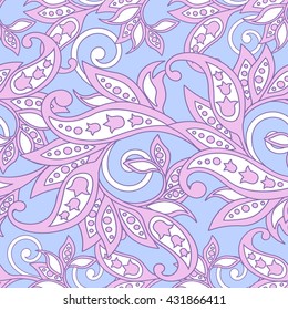 Baroque style floral pattern. Seamless vector background.