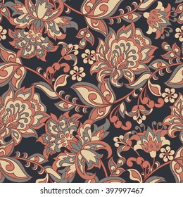 baroque style floral seamless pattern