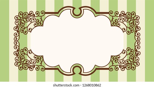 Baroque style, frames of vintage design, decorative ruffles, background 