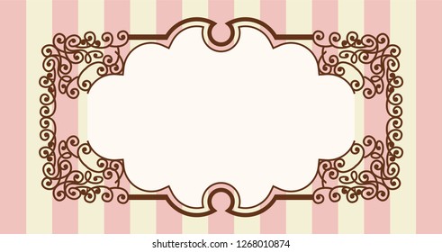 Baroque style, frames of vintage design, decorative ruffles, background 