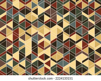 baroque style of triangle shapes mosaic, low poly style random illustration graphic background. vector mosaic design for your business.