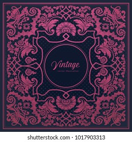 Baroque style vintage background. Vector ornamental frame, with space for text.