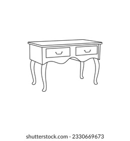 Baroque Table Furniture logo, modern template design, vector icon illustration