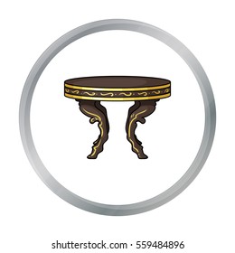 Baroque table icon in cartoon style isolated on white background. Furniture and home interior symbol stock vector illustration.
