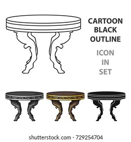 Baroque table icon in cartoon style isolated on white background. Furniture and home interior symbol stock vector illustration.