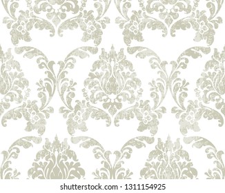 Baroque texture pattern Vector. Floral ornament decoration old effect. Victorian engraved retro design. Vintage fabric decors. Luxury fabrics