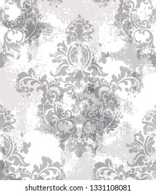 Baroque texture pattern Vector. Floral ornament decoration. Victorian engraved retro design. Vintage fabric decors. Luxury fabrics