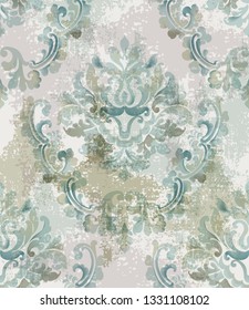 Baroque texture pattern Vector. Floral ornament decoration. Victorian engraved retro design. Vintage fabric decors. Luxury fabrics