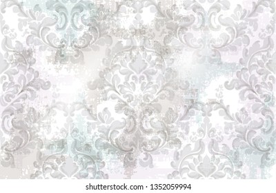 Baroque texture pattern Vector. Floral ornament decoration. Victorian engraved retro design. Vintage grunge fabric decors. Luxury fabrics