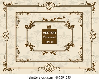 Baroque toning ornament, frame, design, vector data