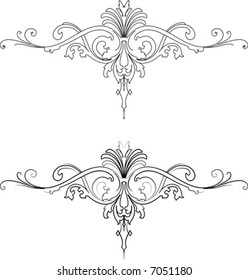 Baroque Two Styles: Traditional and Calligraphy. All Curves Separately.