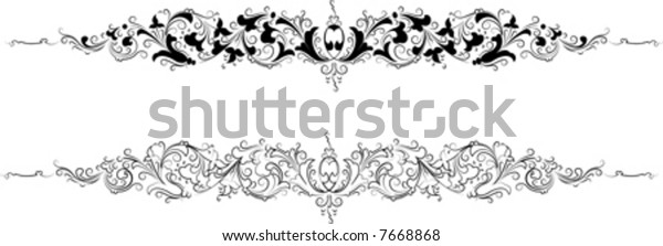 Baroque Two Styles Traditional Calligraphy All Stock Vector (Royalty ...