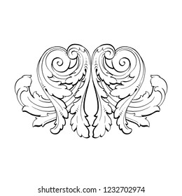 Baroque vector decorations element with flourishes calligraphic ornament. Vintage style design collection for Posters, Placards, Invitations, Banners, Badges and Logotypes.
