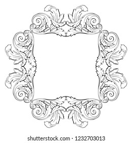 Baroque vector decorations element with flourishes calligraphic ornament. Vintage style design collection for Posters, Placards, Invitations, Banners, Badges and Logotypes.