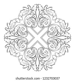 Baroque vector decorations element with flourishes calligraphic ornament. Vintage style design collection for Posters, Placards, Invitations, Banners, Badges and Logotypes.