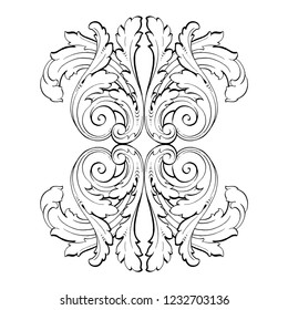 Baroque vector decorations element with flourishes calligraphic ornament. Vintage style design collection for Posters, Placards, Invitations, Banners, Badges and Logotypes.