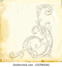 Baroque vector decorations element with flourishes calligraphic ornament. Vintage style design collection for Posters, Placards, Invitations, Banners, Badges and Logotypes. 