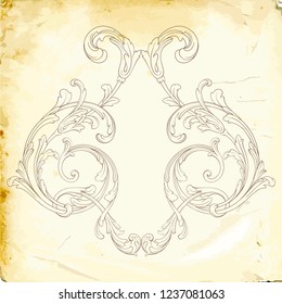 Baroque vector decorations element with flourishes calligraphic ornament. Vintage style design collection for Posters, Placards, Invitations, Banners, Badges and Logotypes. 