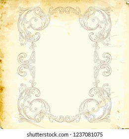 Baroque vector decorations element with flourishes calligraphic ornament. Vintage style design collection for Posters, Placards, Invitations, Banners, Badges and Logotypes. 