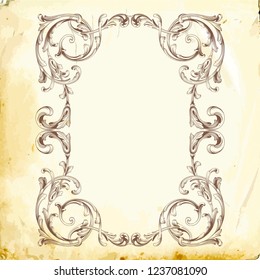 Baroque vector decorations element with flourishes calligraphic ornament. Vintage style design collection for Posters, Placards, Invitations, Banners, Badges and Logotypes. 