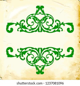 Baroque vector decorations element with flourishes calligraphic ornament. Vintage style design collection for Posters, Placards, Invitations, Banners, Badges and Logotypes. 
