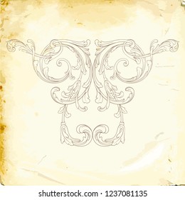 Baroque vector decorations element with flourishes calligraphic ornament. Vintage style design collection for Posters, Placards, Invitations, Banners, Badges and Logotypes. 