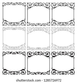 Baroque vector set of vintage elements for design. Decorative design element filigree calligraphy vector. You can use for wedding decoration of greeting card and laser cutting