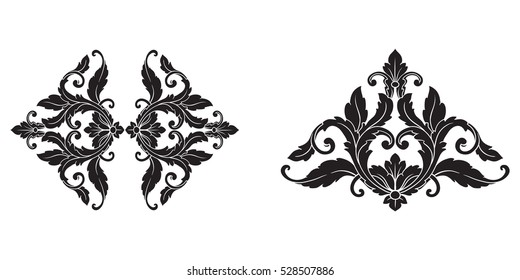 Baroque vector set of vintage elements for design. Decorative design element filigree calligraphy vector. You can use for wedding decoration of greeting card and laser cutting.