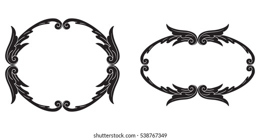 Baroque vector set of vintage elements for design. Decorative design element filigree calligraphy vector. You can use for wedding decoration of greeting card and laser cutting.