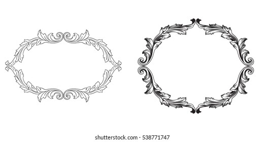 Baroque vector set of vintage elements for design. Decorative design element filigree calligraphy vector. You can use for wedding decoration of greeting card and laser cutting.