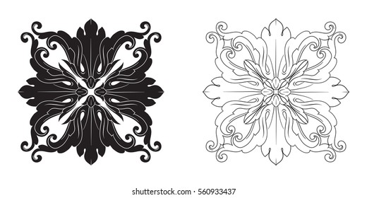 Baroque vector set of vintage elements for design. Decorative design element filigree calligraphy vector. You can use for wedding decoration of greeting card and laser cutting.
