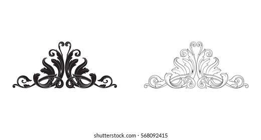 Baroque vector set of vintage elements for design. Decorative design element filigree calligraphy vector. You can use for wedding decoration of greeting card and laser cutting.